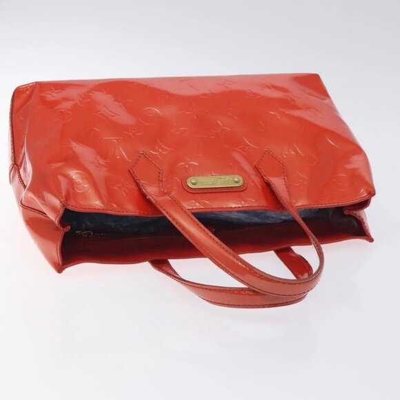 LOUIS VUITTON Vernis Wilshire PM Hand Bag Orenge Sunset - Picture 7 of 15